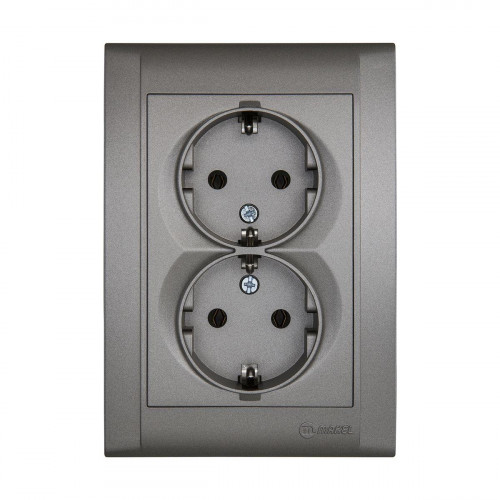 Розетка двойная с/з ( новый дизайн) Makel Defne 42052057