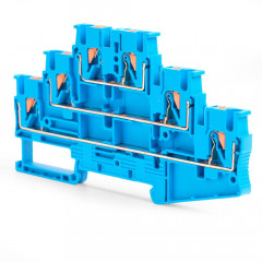 Зажим пружинный, 6-проводной проходной ЗНИ - 2,5 ,JXB PT 2,5, синий LD579-2-25 49256