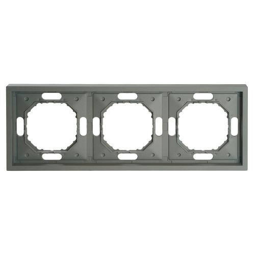 Рамка STEKKER, PFR00-5003-10  3-местная, серия Эмили, платиново-серый, soft touch 49964