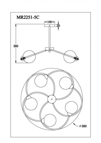 Потолочная люстра MyFar Leticia MR2251-5C