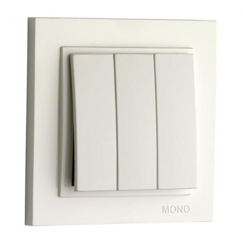 Выключатель Mono Electric Despina трехклавишный белый 102-190022-114