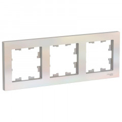 Рамка 3-постовая Systeme Electric AtlasDesign жемчужная ATN000403