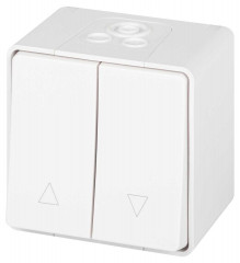 Переключатель ЭРА Эксперт 11-1508-01 для жалюзи кнопочный IP55 10АХ-250В ОУ белый Б0063251