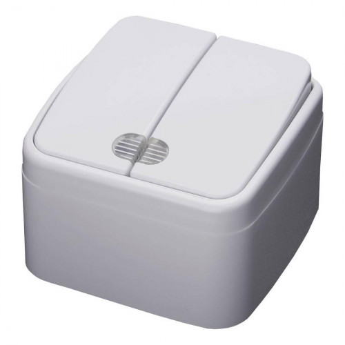 Выключатель двухклавишный Stekker Basic с подсветкой PSW103220 39030