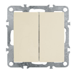 Выключатель 2-клавишный (механизм), Stekker, PSW10-9104-02, 250В, 10А Эрна, слоновая кость 39323