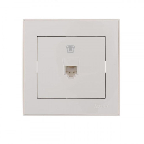 Розетка телефонная евро Lezard Rain белая 703-0202-137
