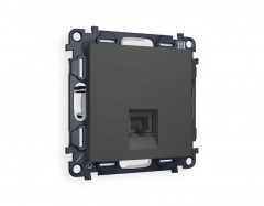 Комплект механизма компьютерной розетки AMBRELLA VOLT ALFA Графит мягкое касание RJ-45(8P8C) CAT6 с шторкой QUANT (AP9120, VM188) MA912010