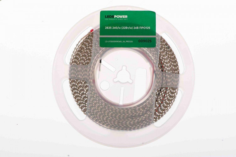 Светодиодная лента LEDS POWER 2835 240/м (22Вт/м) 24В нейтральная, серия ПРО125 009025