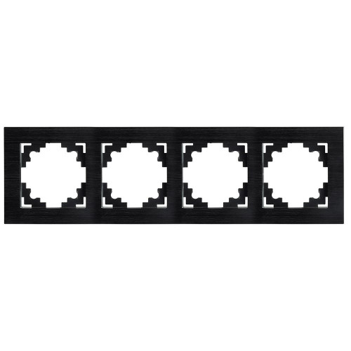 Рамка 4-местная, металл, STEKKER MFR00-7004-05, серия Катрин, черный 50024