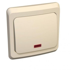 Выключатель одноклавишный Systeme Electric Этюд 10A 250V с подсветкой кремовый BC10-005K