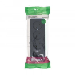 Розетка четырехместная 2К Systeme Electric Blanca 16A 250V антрацит BLNRA000416