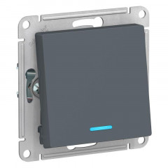 Переключатель одноклавишный проходной Systeme Electric AtlasDesign 10A 250V с подсветкой грифель ATN000763
