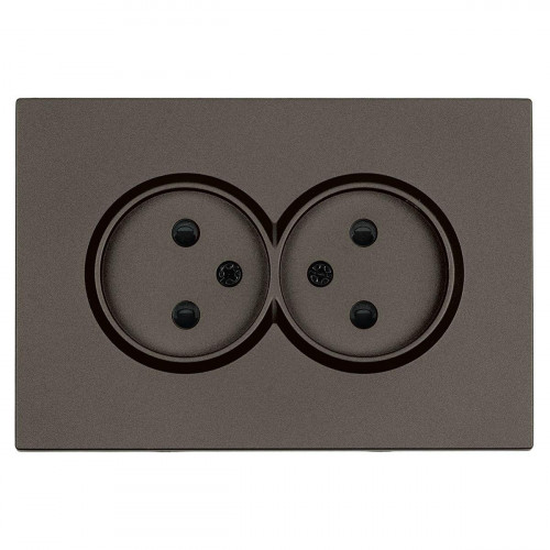 Розетка 2-местная с защитной шторкой, Stekker, б/з, 250В, 16А Эмили, RST10-5116-09, антрацит, soft touch 49929