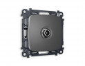 Комплект механизма TV розетки проходной AMBRELLA VOLT OMEGA Антрацит серый 5-1000 MHz 4dB QUANT (OP6630, VM211) MO663030