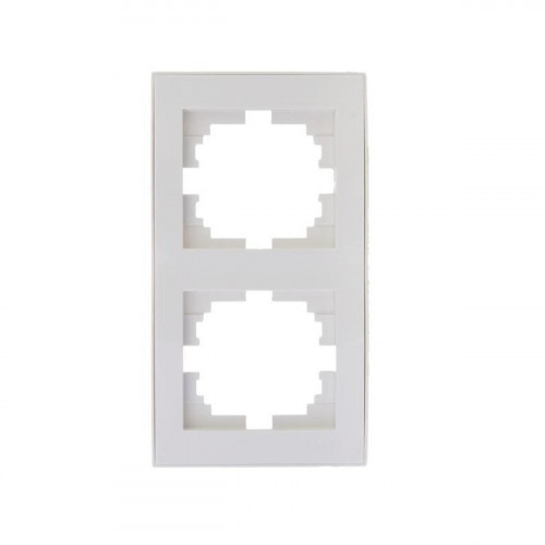 Рамка 2-ая вертикальная Lezard Rain белая 703-0202-152