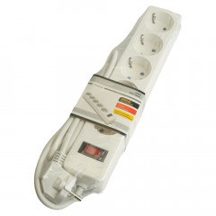 Сетевой фильтр 5-местный с/з Stekker HM20-51-02 3x1мм2, 1,8 м, серия Optima, белый 50092