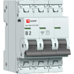 Автоматический выключатель 3P 2А (B) 6кА ВА 47-63N EKF PROxima M636302B