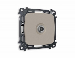 Комплект механизма TV розетки проходной AMBRELLA VOLT OMEGA Серо-бежевый матовый 5-1000 MHz 4dB QUANT (OP3730, VM211) MO373030