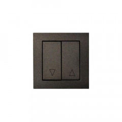 Выключатель жалюзи двухклавишный Liregus Epsilon антрацит 28-1101