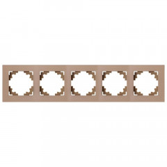 Рамка 5-местная, металл, STEKKER, MFR00-7005-02, серия Катрин, шампань 50026