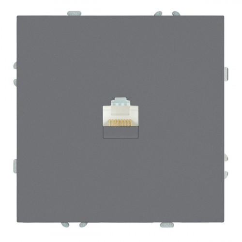 Розетка компьютерная 1-местная RJ-45 (механизм), STEKKER, серия Эмили, RST00-5117-10, платиново-серый, soft touch 49951