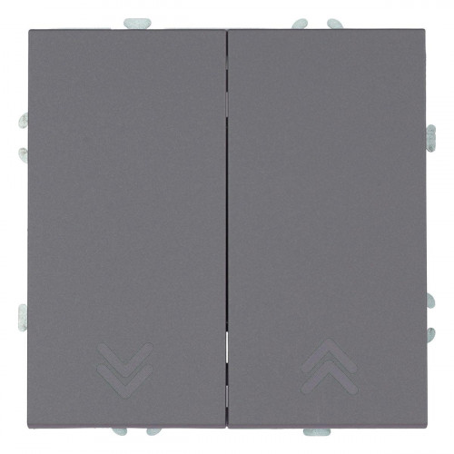 Выключатель 2-клавишный самовозвратный (механизм), Stekker, 250В, 10А Эмили, RSW10-5113-10, платиново-серый, soft touch 50329