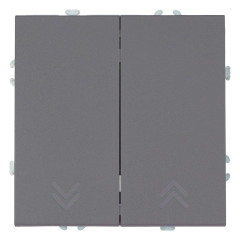 Выключатель 2-клавишный самовозвратный (механизм), Stekker, 250В, 10А Эмили, RSW10-5113-10, платиново-серый, soft touch 50329