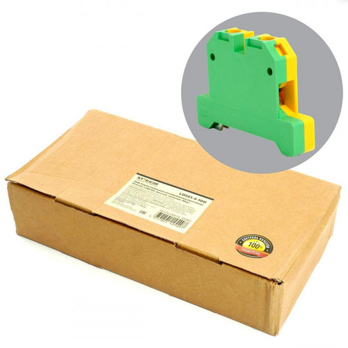 Зажим наборный изолированный (винтовой) 10,0 мм2 (JXB 10), желтый,зеленый LD551-4-100 ЗНИ 49489