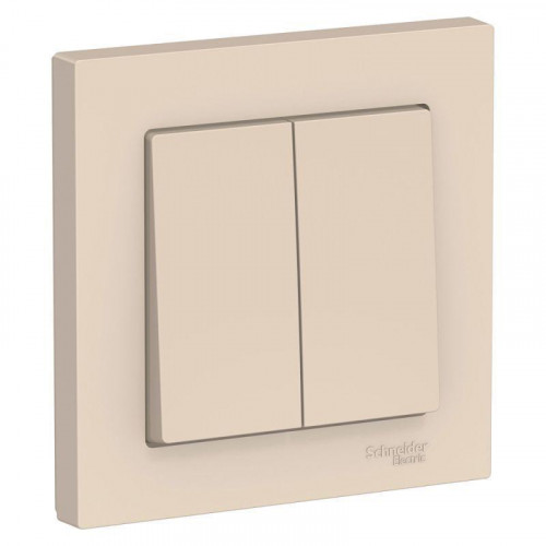 Выключатель двухклавишный Systeme Electric AtlasDesign 10A 250V бежевый ATN000252