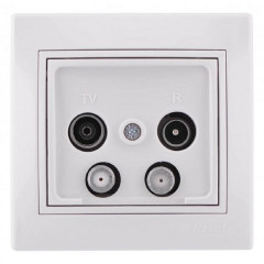 ТВ-розетка 2-ая оконечная спутник. Lezard Mira белая 701-0202-159
