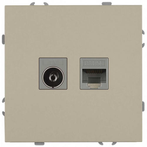Розетка ЭРА Galaxy 15-3110-04 комбинированная RJ45+TV IP20 шампань Б0070782