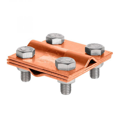 Зажим крестовидный прут-прут (3 пластины 57x57мм) Cu EKF PROxima lp-55758-cu