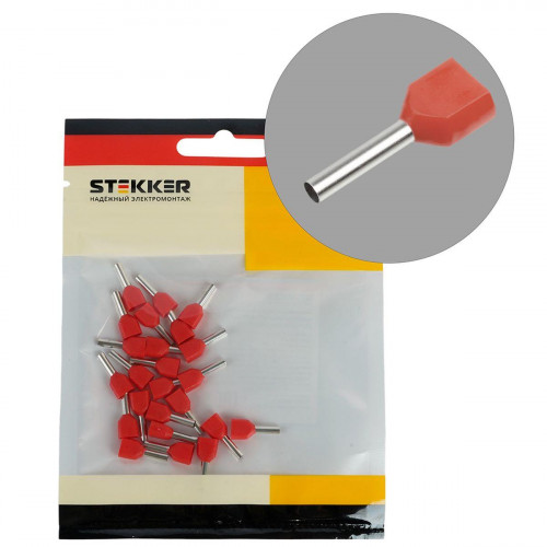 Наконечник штыревой втулочный изолированный НШВИ(2) 1,0-8 (DIY упаковка 25 шт) LD406-1008 50402