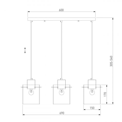 Подвесной светильник Eurosvet Trim 50227/3 дымчатый