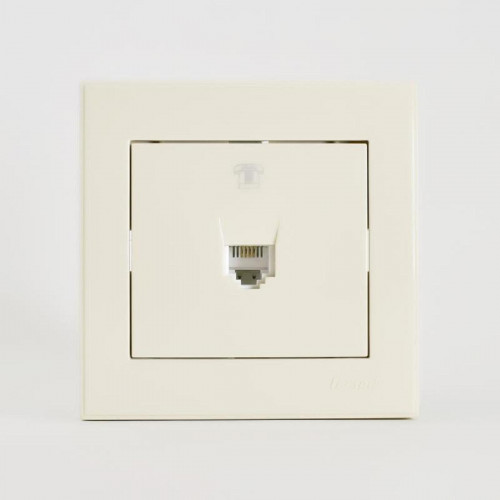 Розетка телефонная евро Lezard Rain кремовая 703-0303-137