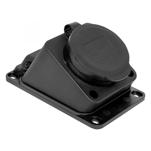 Розетка настенная с защитной крышкой каучуковая наклонная 230В 2P+PE 16A IP44 EKF RPS-019-16-230-44