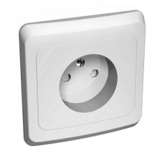 Розетка 2К Systeme Electric Этюд 16A 250V со шторками белая PC16-002B