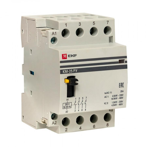 Контактор модульный КМ РУ 25А 4NO (3 мод.) EKF PROxima km-3m-25-40